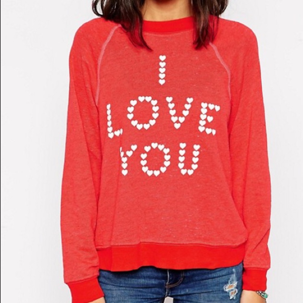 Wildfox I love you sweater Valentine’s Day hearts